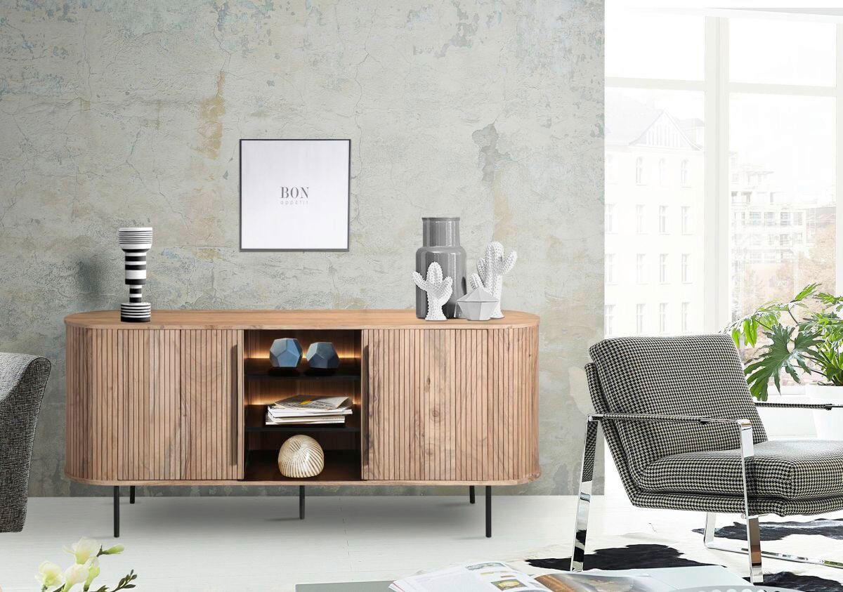 KOMMODE  in 175/80/40 cm  - Grau, KONVENTIONELL, Holz/Metall (175/80/40cm) - Livetastic