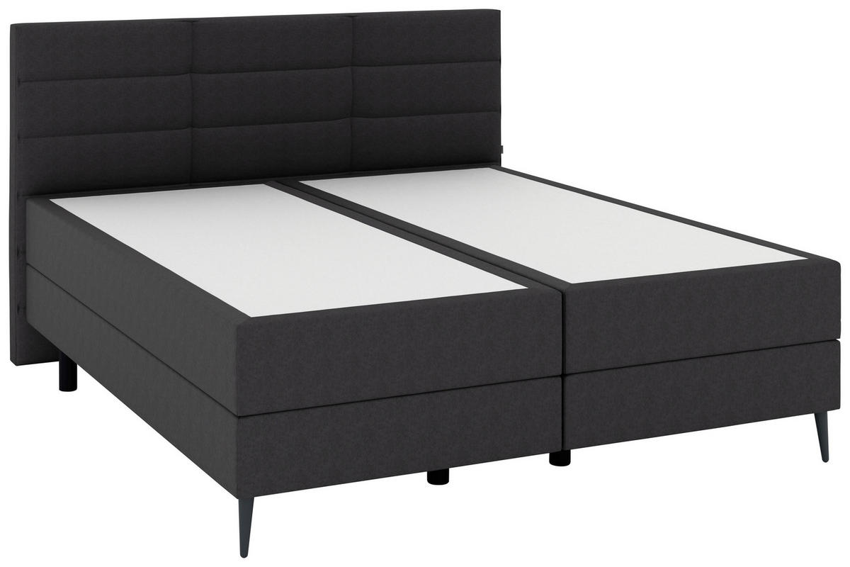 BOXSPRINGBETT 180/200 cm  in Anthrazit  - Anthrazit/Schwarz, KONVENTIONELL, Holzwerkstoff/Kunststoff (180/200cm) - Musterring