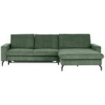 ECKSOFA in Cord Olivgrün  - Schwarz/Olivgrün, Design, Textil/Metall (302/180cm) - Venda