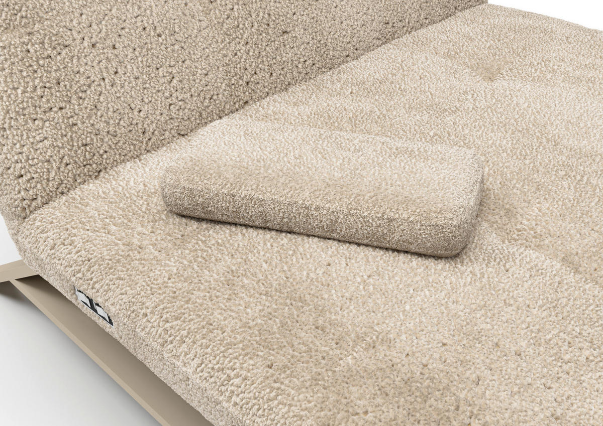 RELAXLIEGE in Chenille, Teddystoff Cappuccino  - Kaschmir/Cappuccino, Design, Textil/Metall (120/54-113/158-198cm) - Pure Home Lifestyle