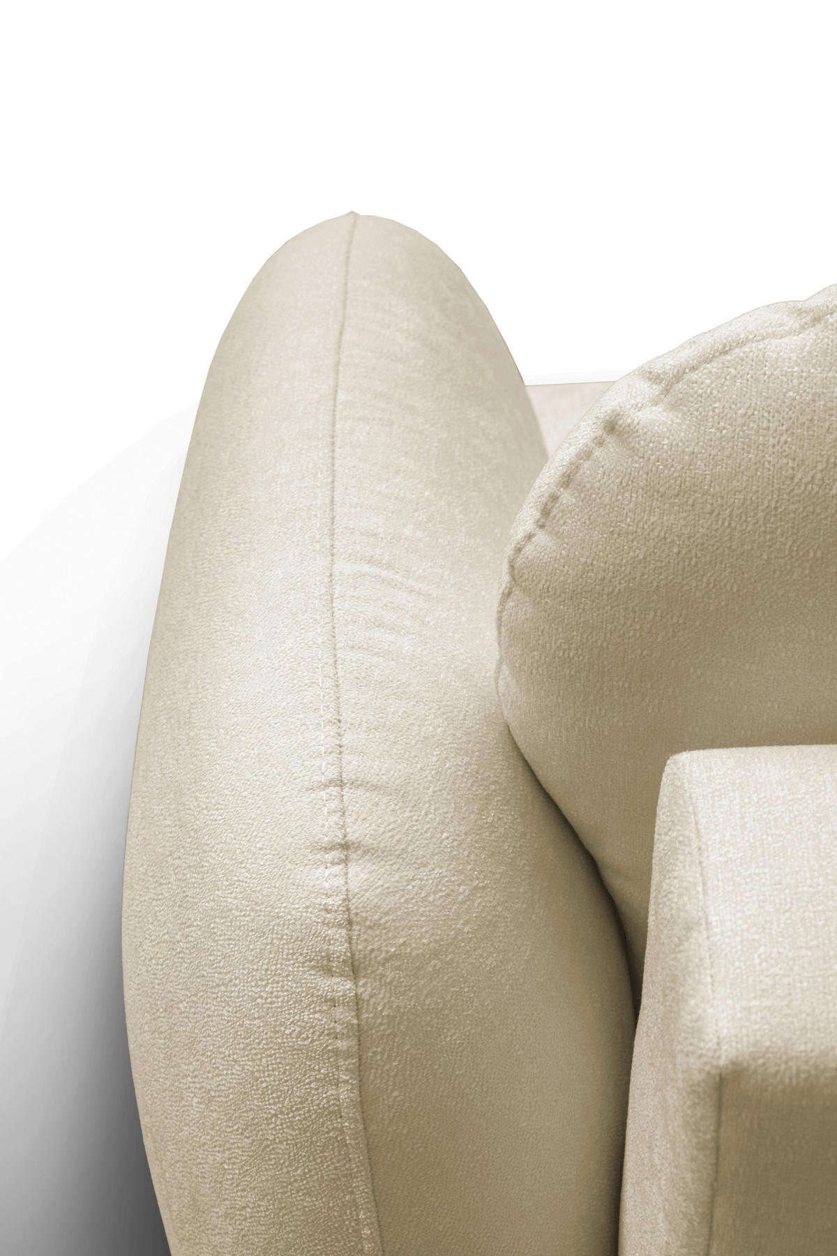 ECKSOFA VELU Creme Chenille  - Creme/Schwarz, Design, Textil (175/270cm) - MID.YOU