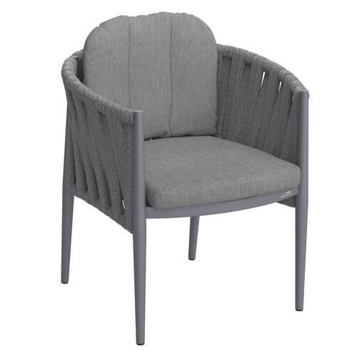 VRTNI SEDEŽ  aluminij antracit, siva  - siva/bež, Design, kovina/tekstil (64/78/63cm) - Amatio
