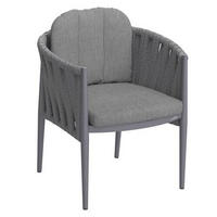 VRTNI SEDEŽ  aluminij antracit, siva  - siva/bež, Design, kovina/tekstil (64/78/63cm) - Amatio