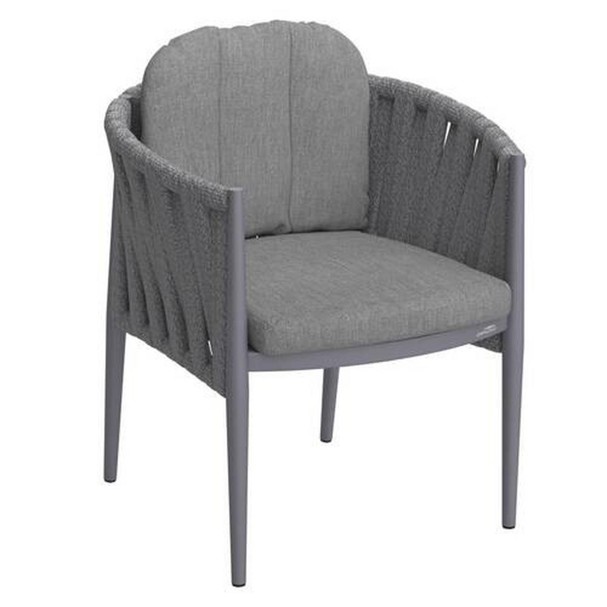 VRTNI SEDEŽ  aluminij antracit, siva  - siva/bež, Design, kovina/tekstil (64/78/63cm) - Amatio