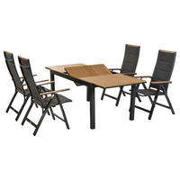 GARTENSET 5-teilig Aluminium 5-teilig  - Graphitfarben/Naturfarben, MODERN, Kunststoff/Textil - Gardenson