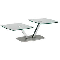 COUCHTISCH in Glas, Holzwerkstoff 96-136/70/44 cm  - Chromfarben, Design, Glas/Holzwerkstoff (96-136/70/44cm)