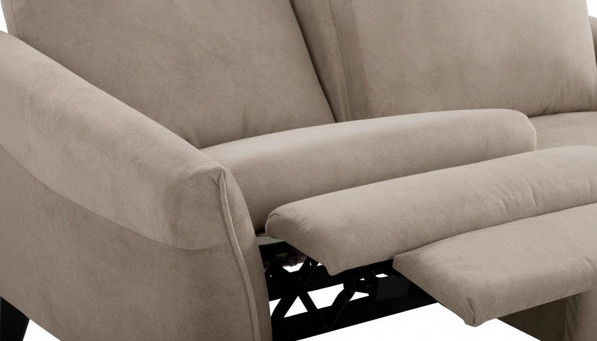3-SITZER-SOFA  in Mikrofaser Beige Skandinavisch, Modern  - Beige/Buchefarben, Design, Holz/Textil (202/110/92cm) - Livetastic