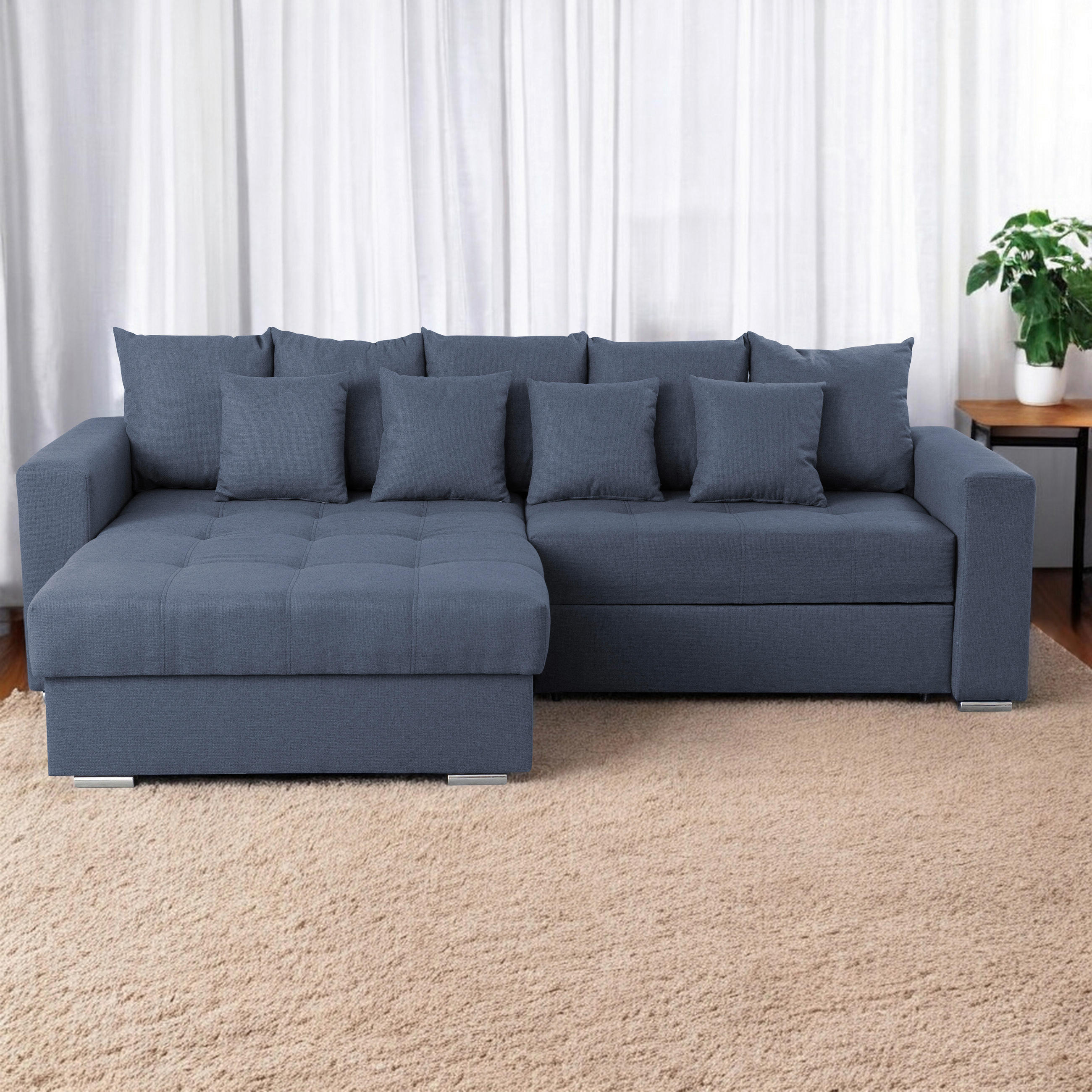 COLțAR textil albastru  - argintiu/albastru, Design, plastic/textil (165/265cm) - Carryhome
