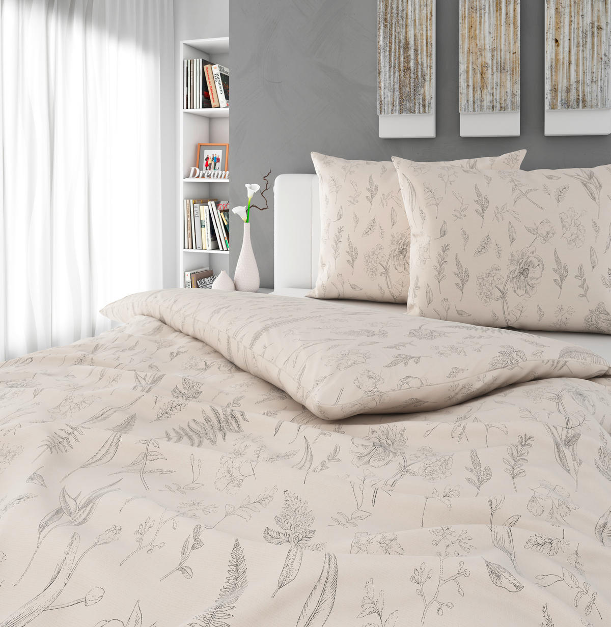 POSTELJNINA DAPHNE 200/200 cm saten bela  - bela, Konvencionalno, tekstil (200/200cm) - Esposa