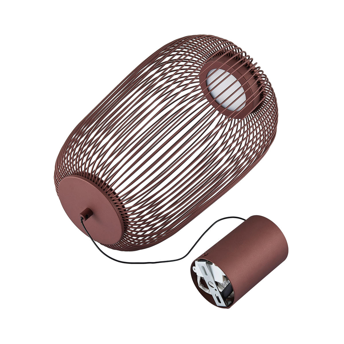 LED-HÄNGELEUCHTE Cage 22,5/50-150 cm  - Braun, Design, Kunststoff/Metall (22,5/50-150cm) - Dieter Knoll