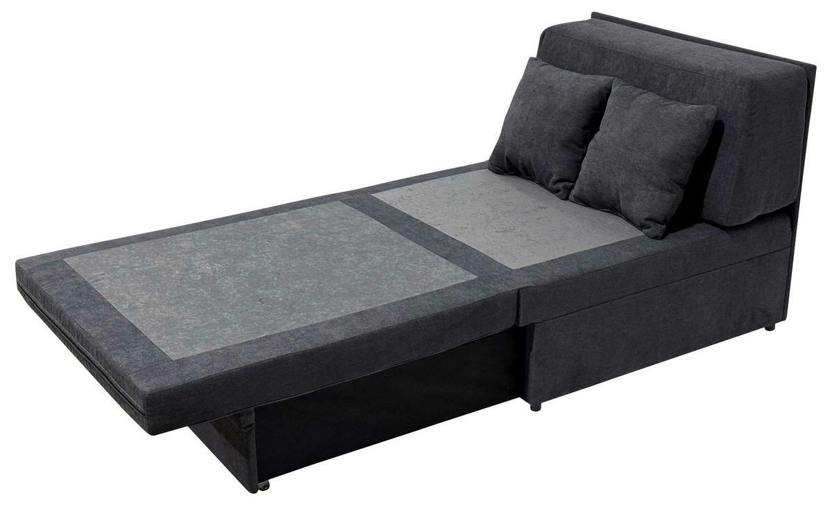 FOTELJA NA RAZVLAČENJE 90/100/90 cm , siva  - siva, Moderno, tekstil (90/100/90cm) - Carryhome