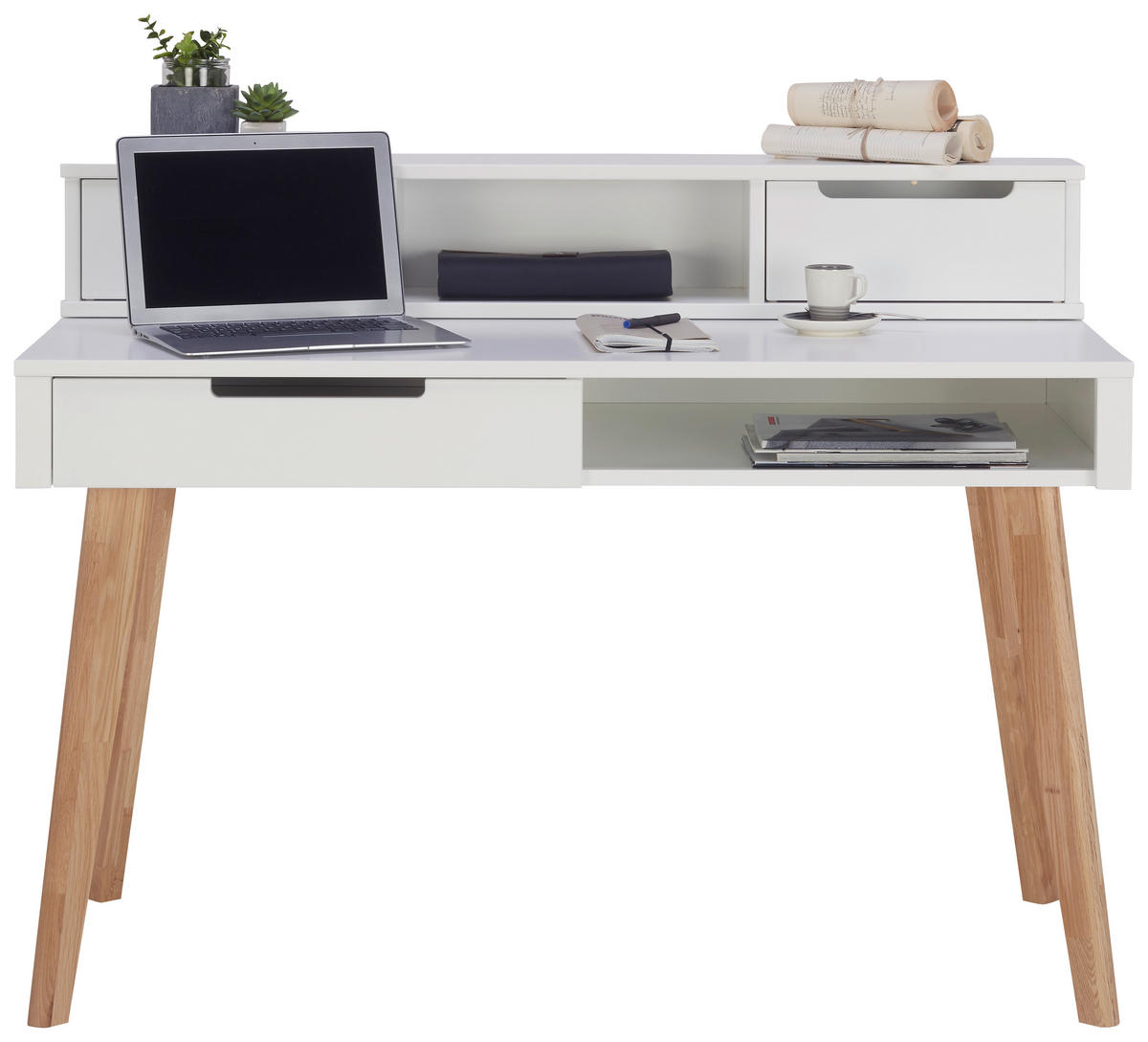 SCHREIBTISCH 120/60/72 cm  in Weiß, Eichefarben  - Eichefarben/Weiß, LIFESTYLE, Holz/Holzwerkstoff (120/60/72cm) - Stylife
