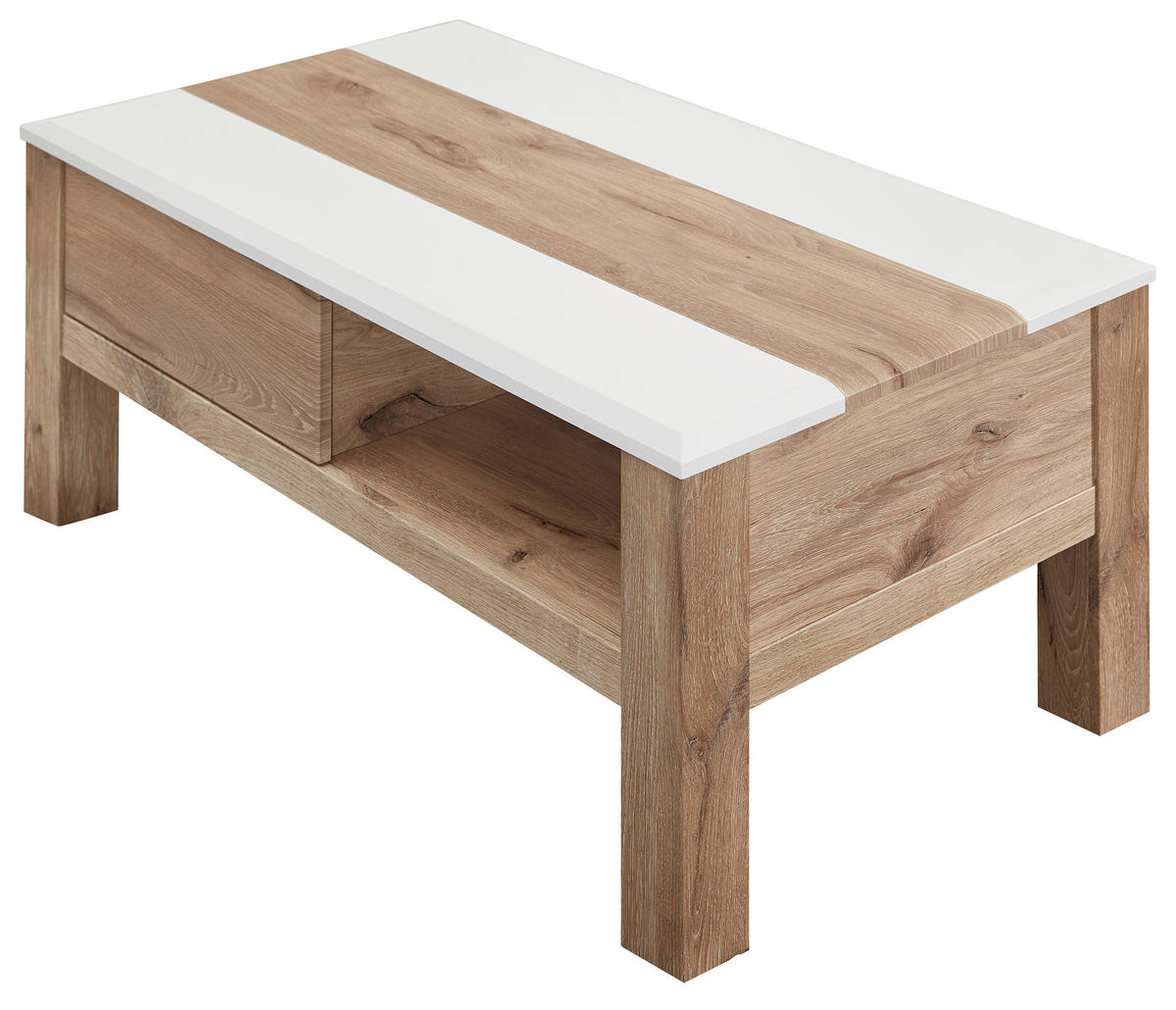 KLUB STOČIĆ  bela, boja hrasta  - boja hrasta/bela, Konvencionalno, pločasti materijal (115/65/45cm) - Hom`in