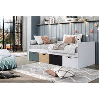 KREVET S PROSTOR. ZA ODLAGANJ   90/200 cm   siva, prirodne boje, crna  - bijela/siva, Moderno, drvni materijal/drvo (90/200cm) - MID.YOU