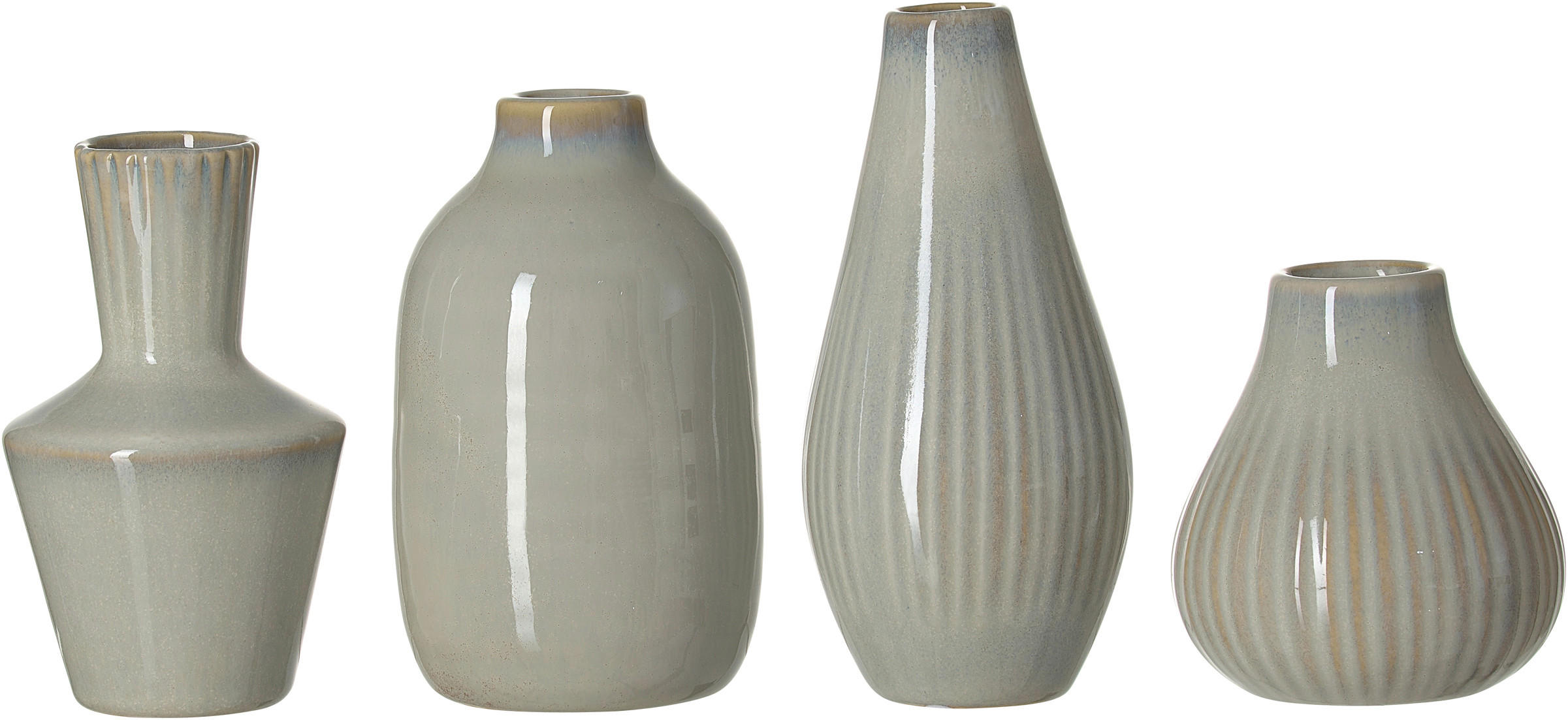 VASE  - Grau Hochglanz, Basics, Keramik (6/6/14,5cm)