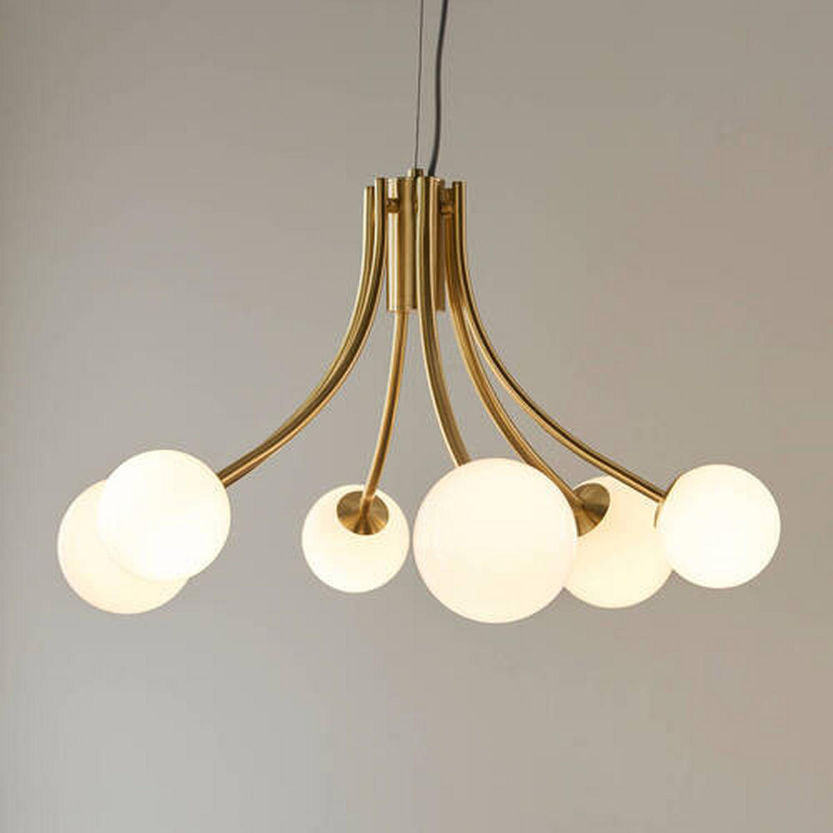 HÄNGELEUCHTE 68/180 cm  - Messingfarben/Opal, Basics, Glas (68/180cm) - ENDON
