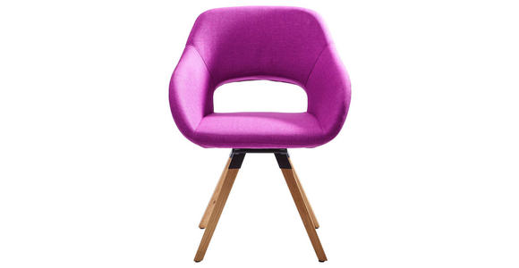 STUHL in Holz, Textil Eichefarben, Violett - Eichefarben/Violett, Design, Holz/Textil (62/83/59cm) - Valnatura