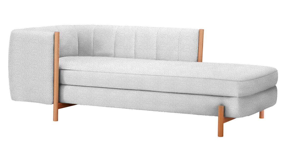 RÉCAMIERE in Plüsch Hellgrau  - Hellgrau/Naturfarben, Design, Holz/Textil (216/90/109cm) - Niels Andersson