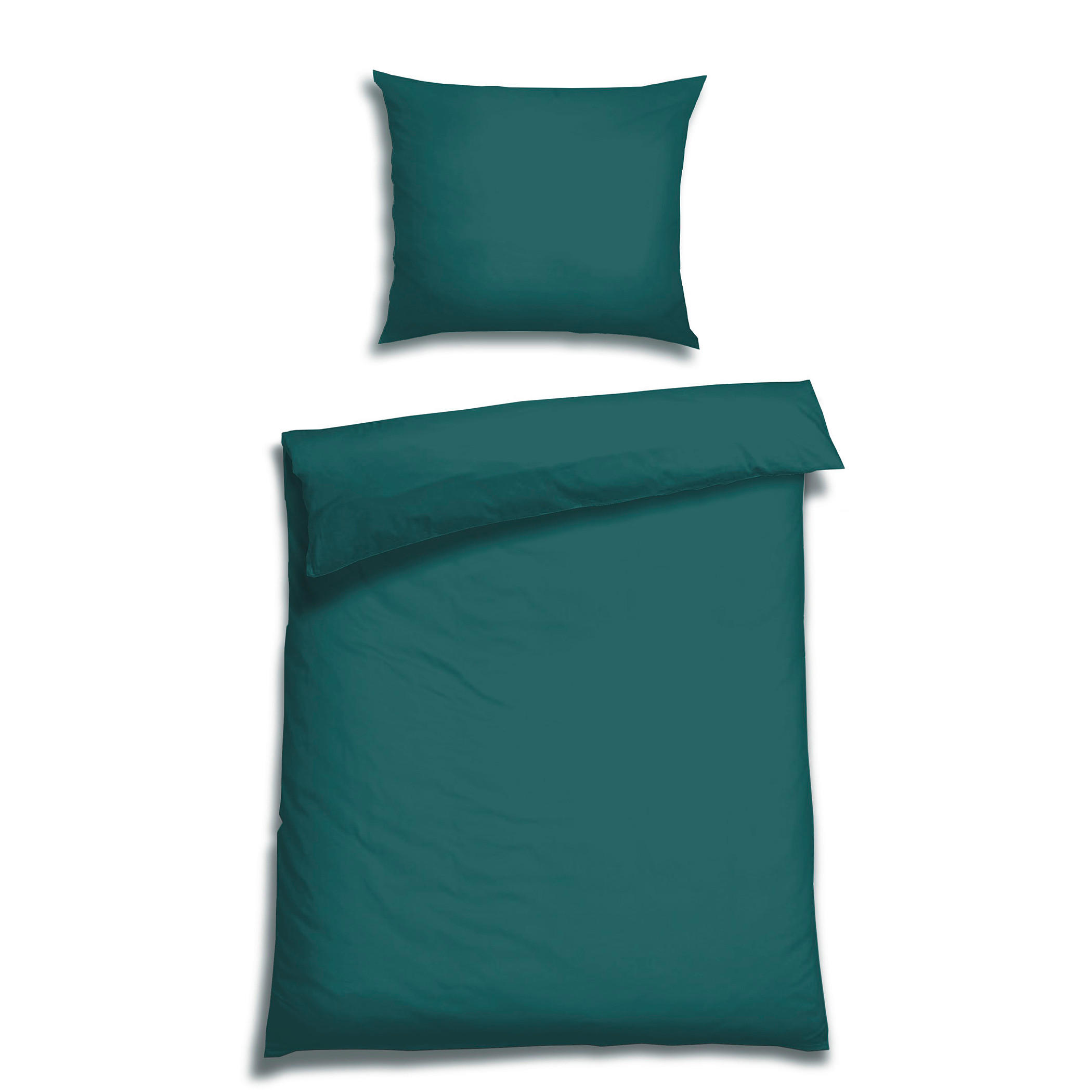 BETTWÄSCHE Satin 140/200 cm  - Jadegrün, Basics, Textil (140/200cm) - Florella