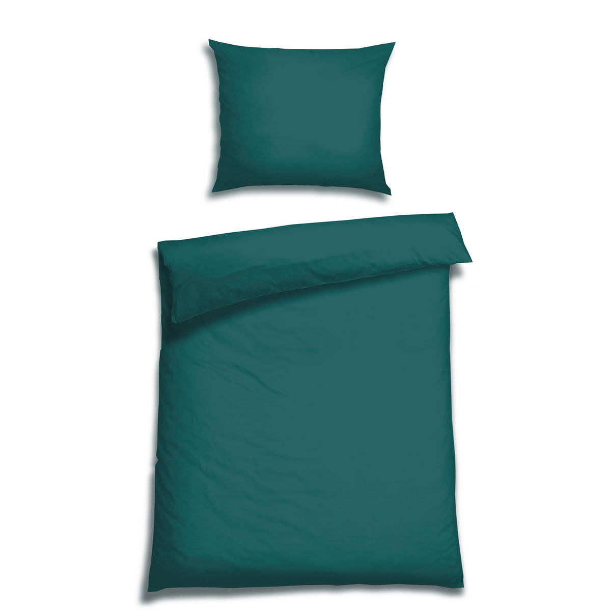 BETTWÄSCHE Satin 140/200 cm  - Jadegrün, Basics, Textil (140/200cm) - Florella