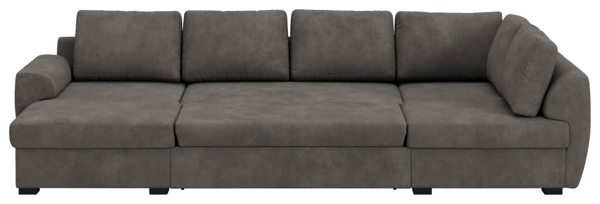 SJEDEĆA GARNITURA tekstil  siva   - siva/crna, Trend, tekstil/plastika (154/327/86cm) - MID.YOU