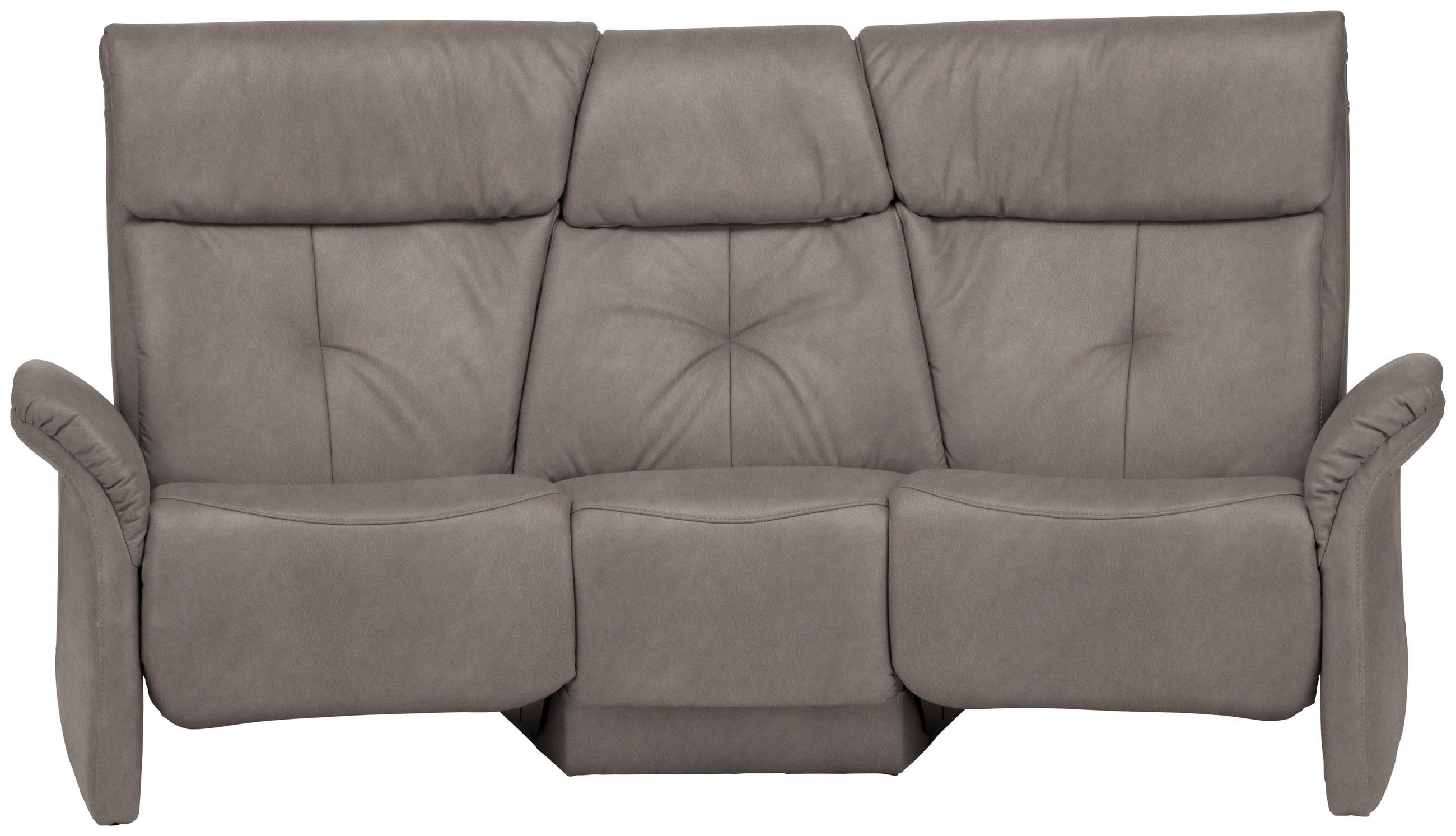 TRAPEZSOFA  in Echtleder Graubraun  - Graubraun/Naturfarben, KONVENTIONELL, Leder/Holz (208/103/105cm) - Himolla Komfortklass