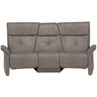 TRAPEZSOFA in Echtleder Graubraun  - Graubraun/Naturfarben, KONVENTIONELL, Leder/Holz (208/103/105cm) - Himolla Komfortklass