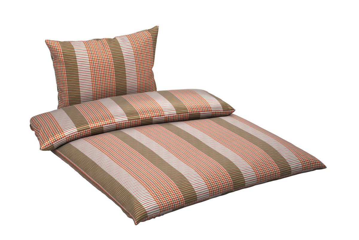 POVLEČENÍ, satén, zelená, bílá, červenohnědá, 140/200 cm - bílá/zelená, Design, textil (140/200cm) - Esposa
