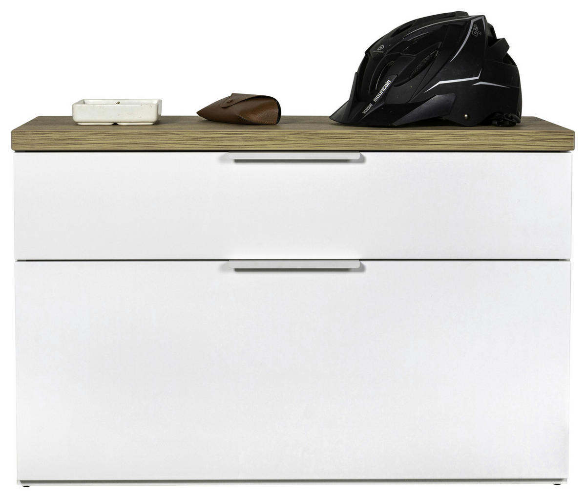 ŠATNÍ LAVICE, 82/53/35 cm - barvy stříbra/barvy dubu, Moderní, kov/kompozitní dřevo (82/53/35cm) - Carryhome