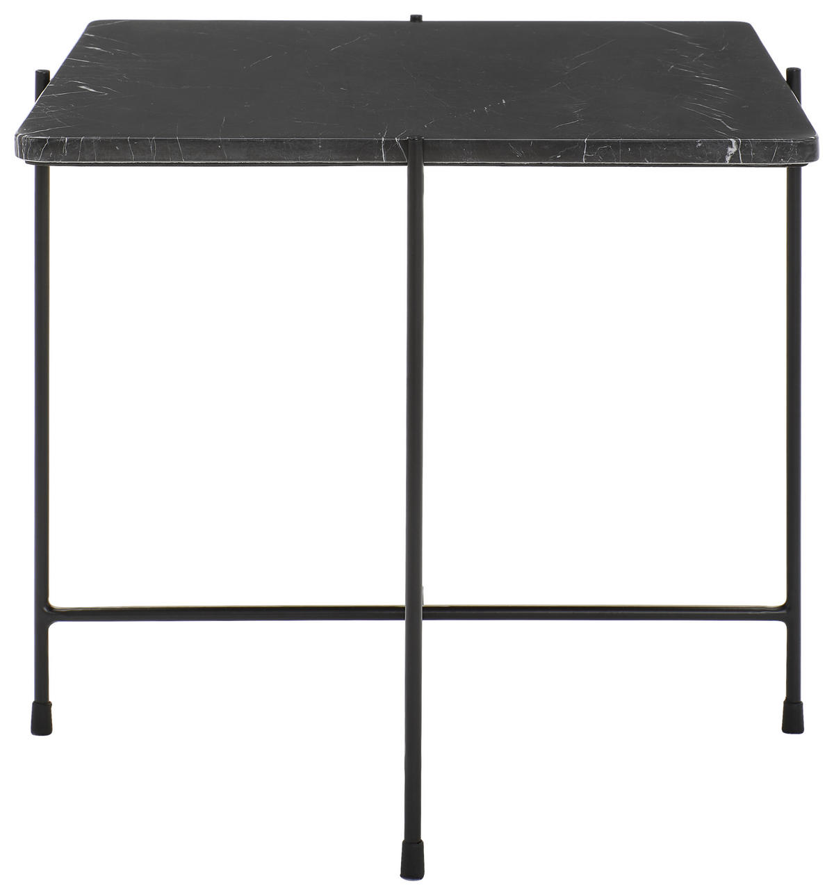 KONFERENČNÍ STOLEK, černá, kov, kámen, 50/50/45 cm - černá, Design, kov/kámen (50/50/45cm) - Livetastic