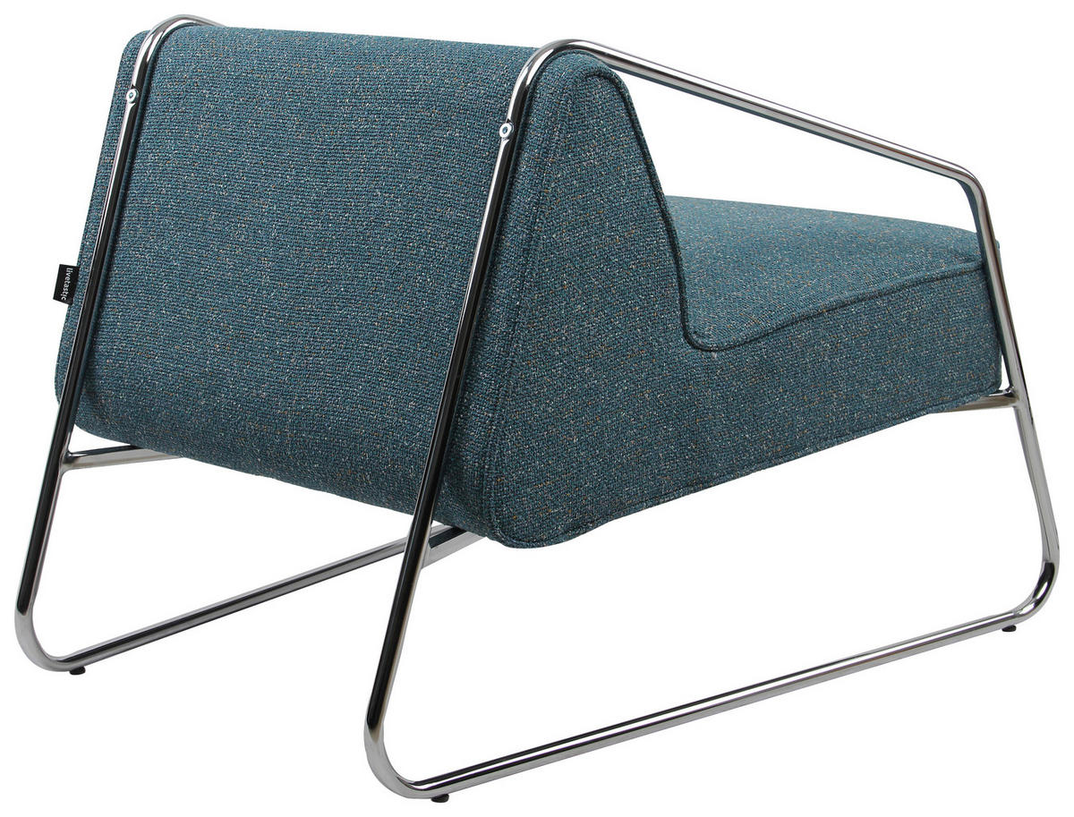 DESIGNSESSEL in Webstoff Blau  - Chromfarben/Blau, MODERN, Textil/Metall (62/85/65cm) - Livetastic