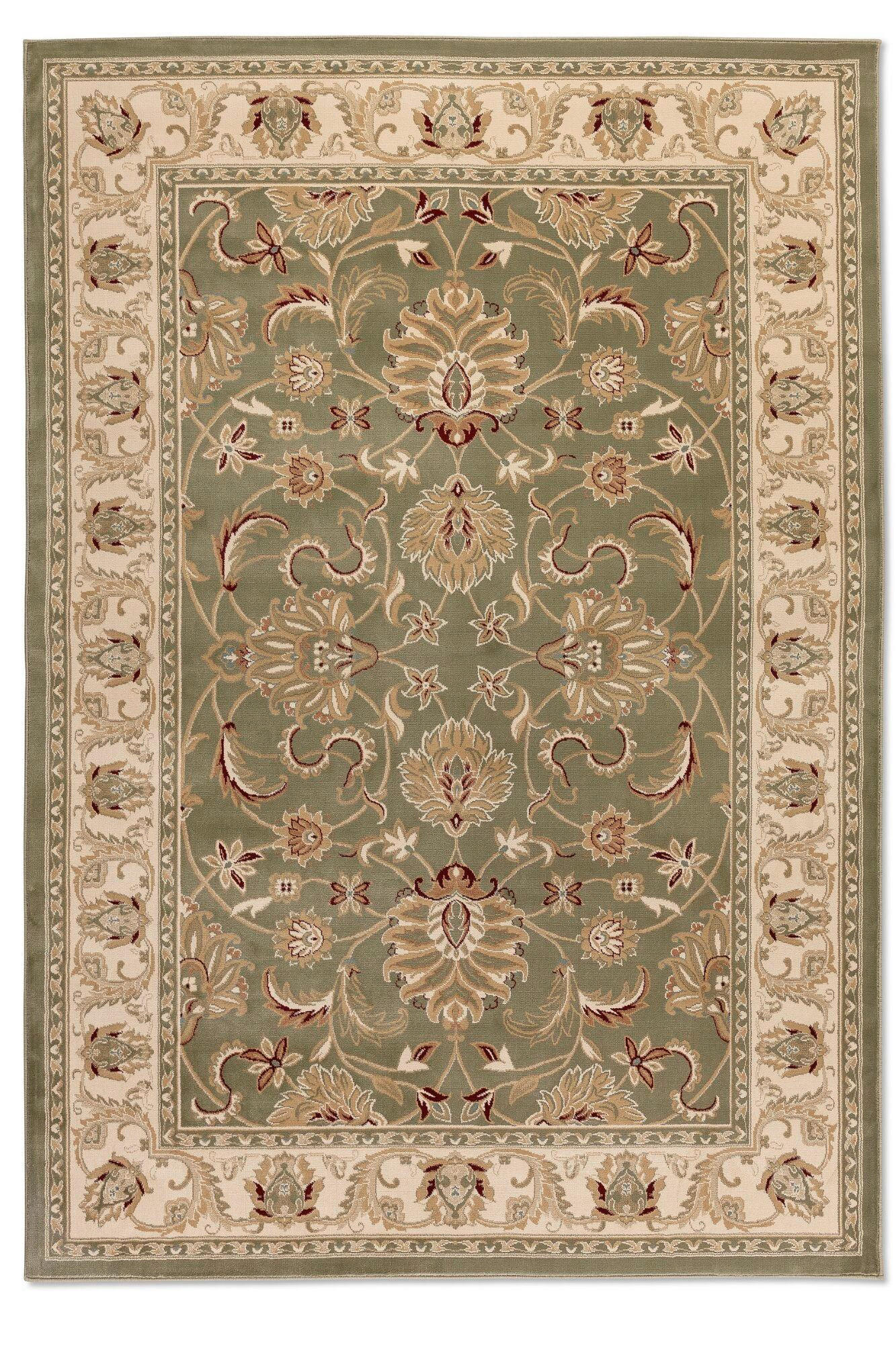 VINTAGE-TEPPICH 120/170 cm Herat Creme, Olivgrün  - Creme/Olivgrün, Basics, Kunststoff/Textil (120/170cm)