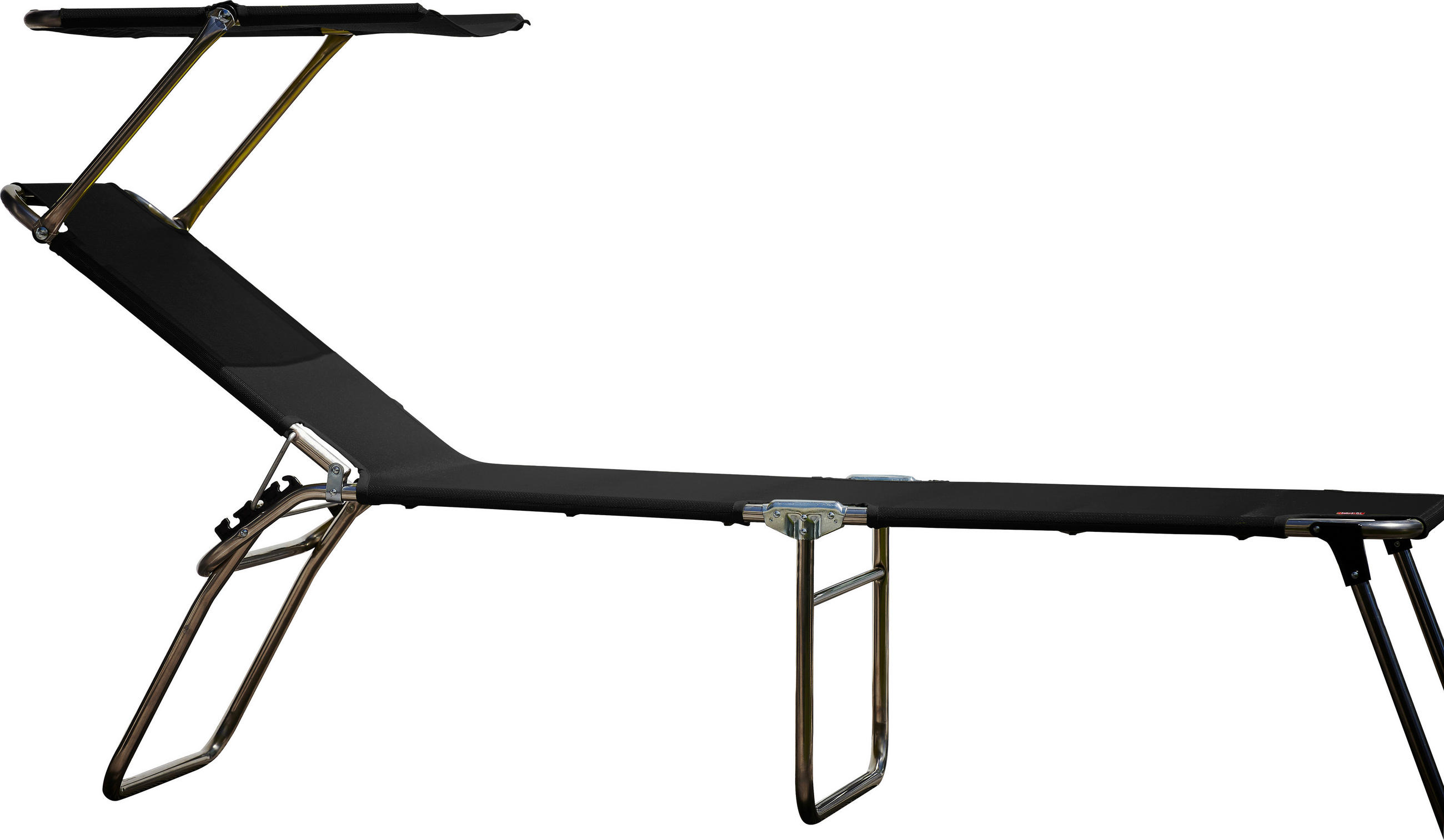 DREIBEINLIEGE 58/42/190 cm  - Schwarz/Alufarben, Design, Textil/Metall (58/42/190cm) - FIAM