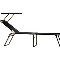 DREIBEINLIEGE 58/42/190 cm  - Alufarben/Schwarz, Design, Textil/Metall (58/42/190cm) - FIAM