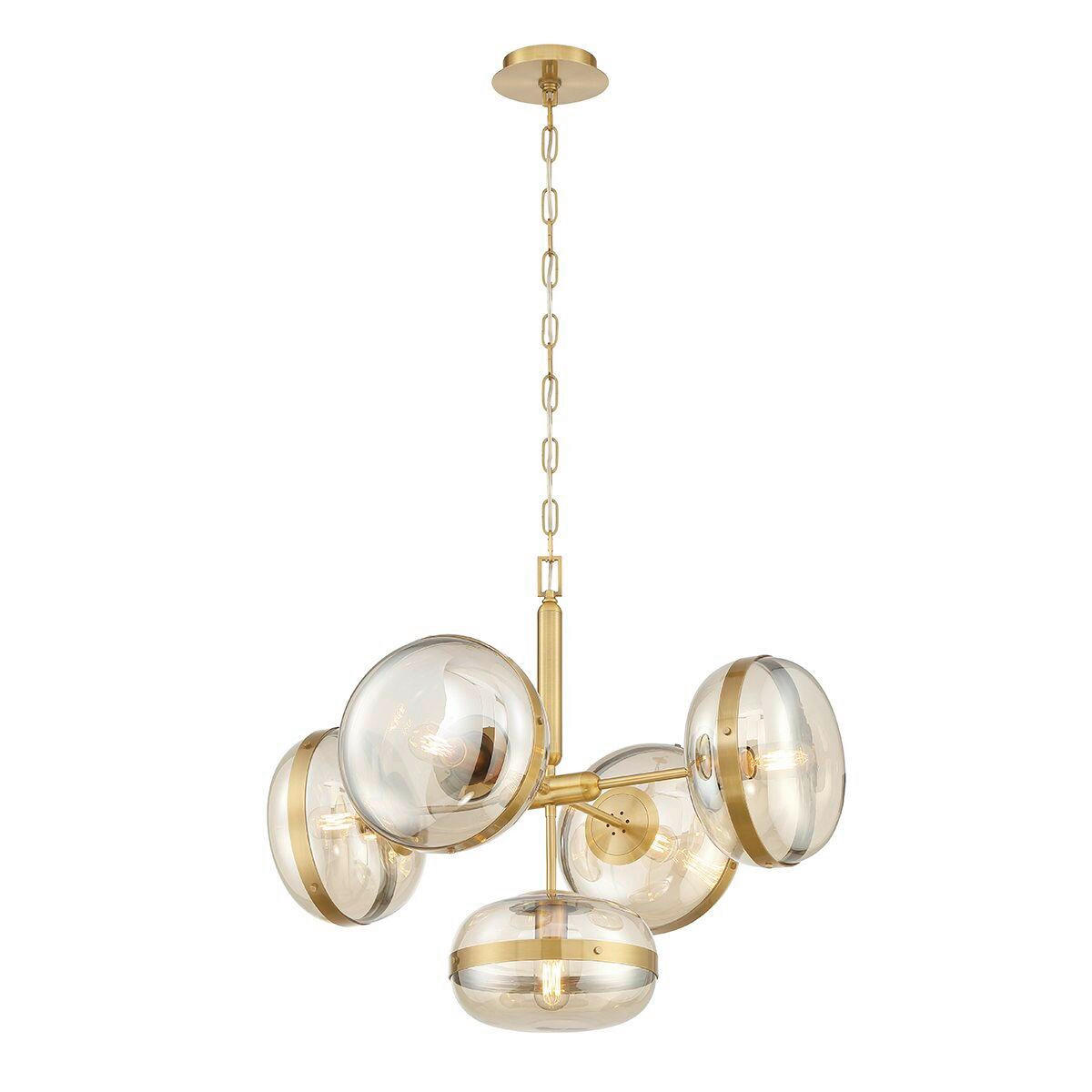 PENDELLEUCHTE 71/68,5 cm  - Messingfarben, KONVENTIONELL, Glas/Metall (71/68,5cm) - Elstead Lighting