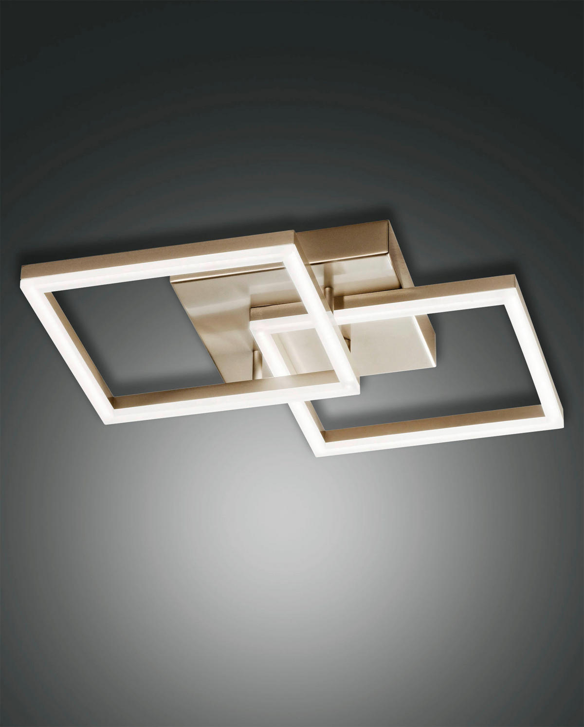 DECKENLEUCHTE Bard 45/45/10 cm   - Goldfarben, Design, Kunststoff/Metall (45/45/10cm) - Fabas Luce
