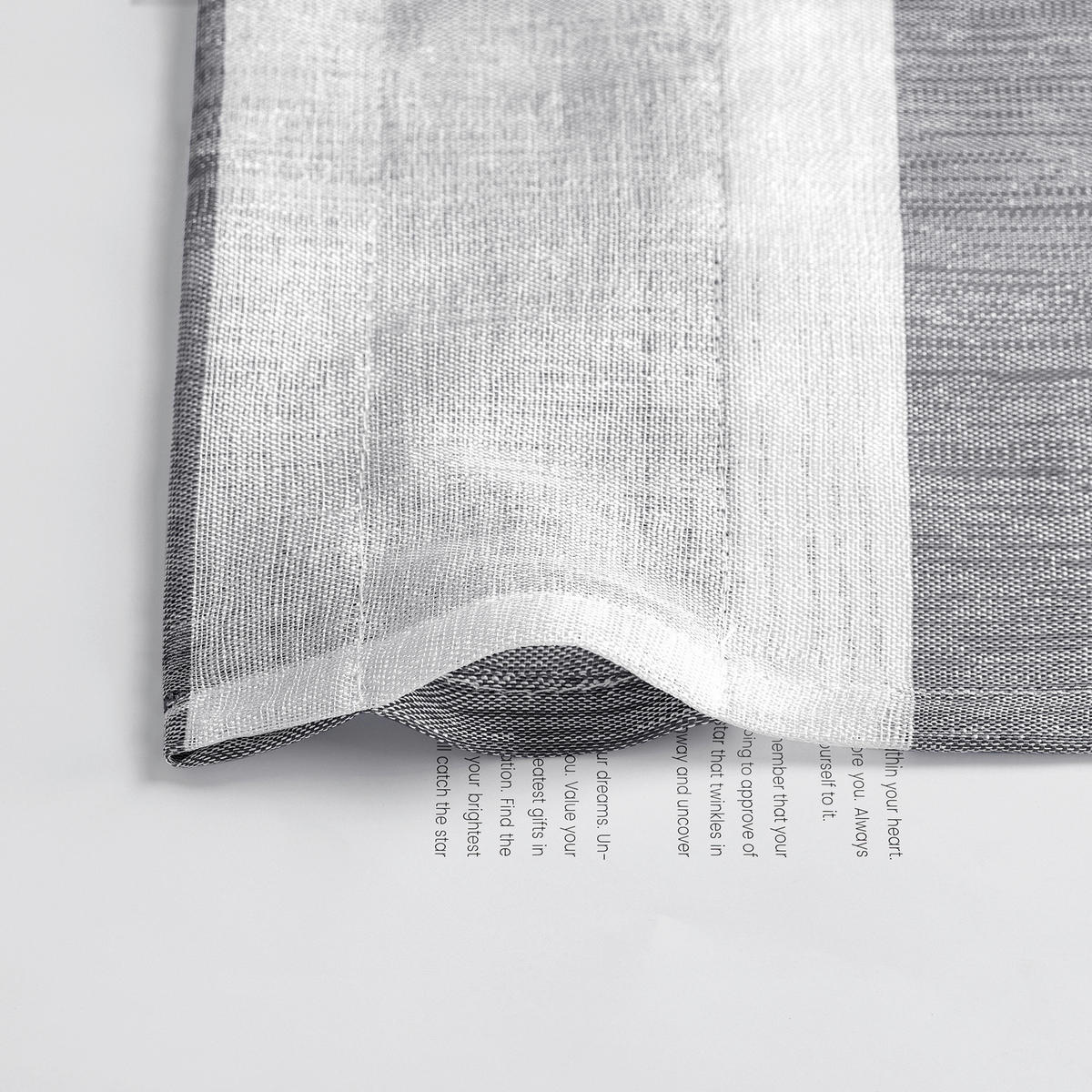 KURZGARDINE   120/45 cm   - Hellgrau/Weiß, KONVENTIONELL, Textil (120/45cm)