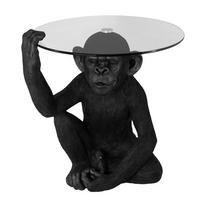 BEISTELLTISCH Schwarz  - Schwarz, Basics, Glas/Kunststoff (62/65/60cm) - Ambia Home