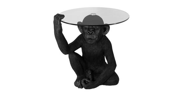 BEISTELLTISCH Schwarz  - Schwarz, Basics, Glas/Kunststoff (62/65/60cm) - Ambia Home