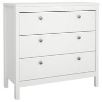 KOMODA  - biela/strieborná, Modern, kov/kompozitné drevo (82,3/79,7/38,4cm) - MID.YOU