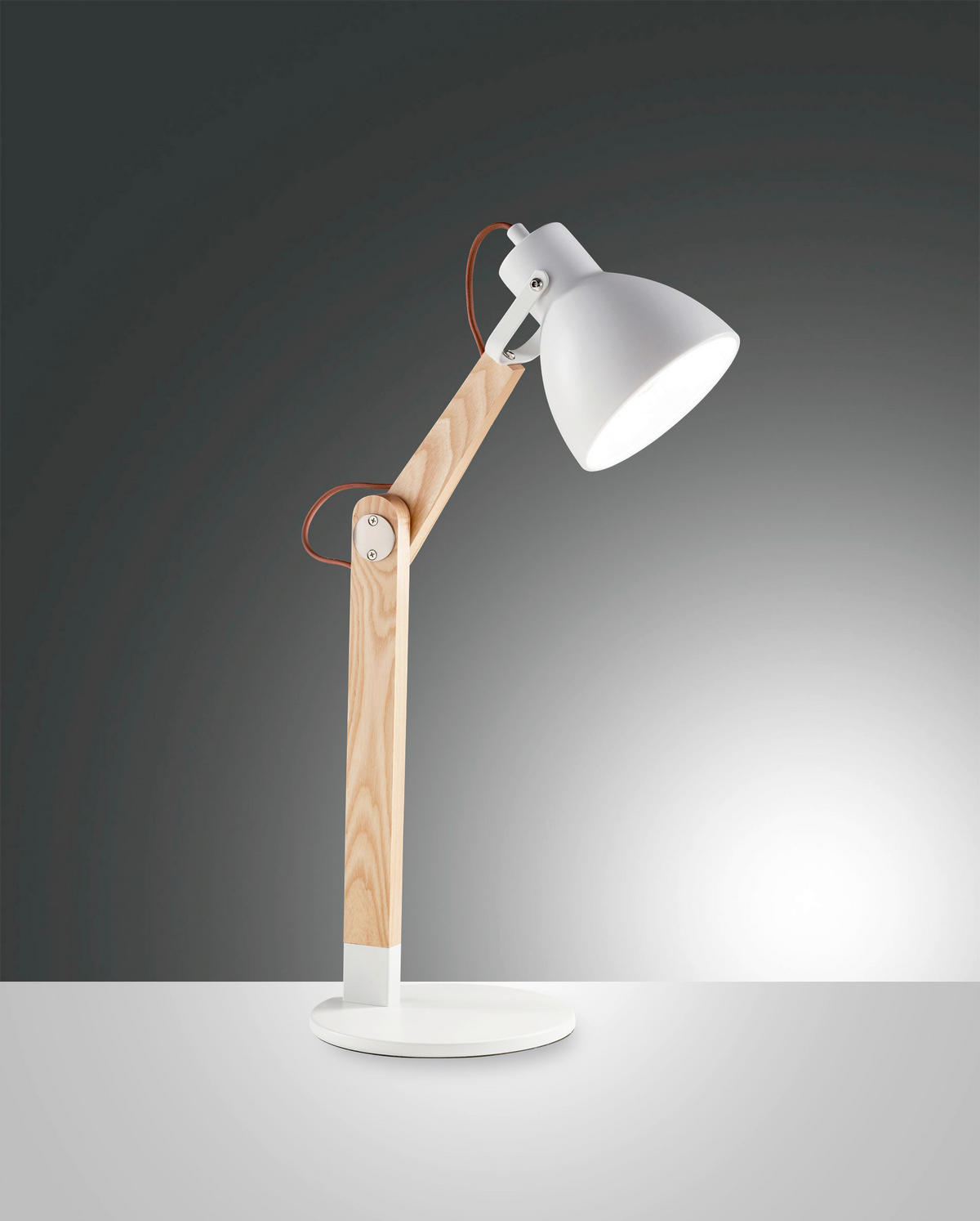 TISCHLEUCHTE 41/73 cm   - Weiß/Naturfarben, Design, Holz/Metall (41/73cm) - Fabas Luce