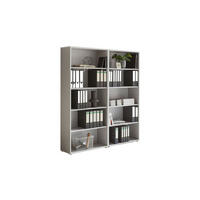 AKTENREGAL Grau  - Silberfarben/Grau, MODERN, Holzwerkstoff (168,8/185,6/33cm) - MID.YOU