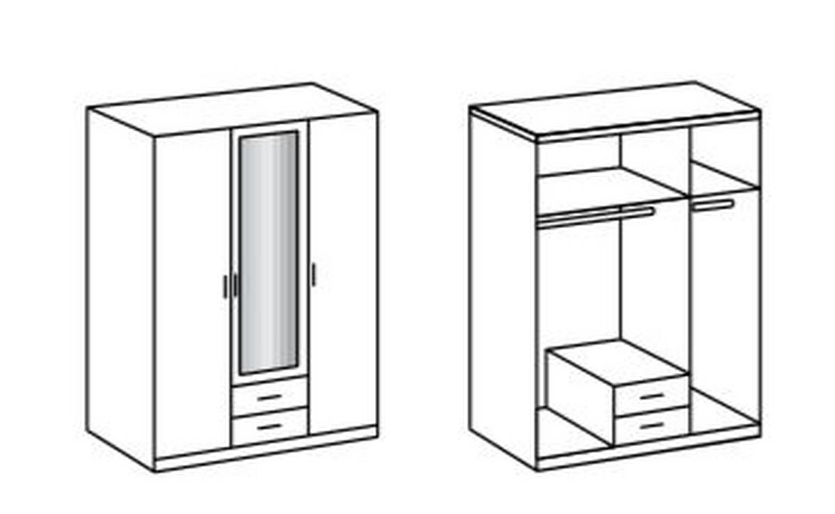 DREHTÜRENSCHRANK in Eichefarben  - Eichefarben/Alufarben, Konventionell, Glas/Holzwerkstoff (135/199,5/58cm) - MID.YOU