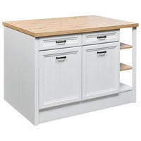 INSULĂ DE BUCĂTĂRIE 130/91,5/90 cm   - argintiu/culoare coconar, Design, metal/material pe bază de lemn (130/91,5/90cm) - MID.YOU