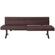 SITZBANK 220/87/70-86 cm Lederlook (vegan) Dunkelbraun  - Dunkelbraun/Schwarz, KONVENTIONELL, Textil/Metall (220/87/70-86cm) - Moderano