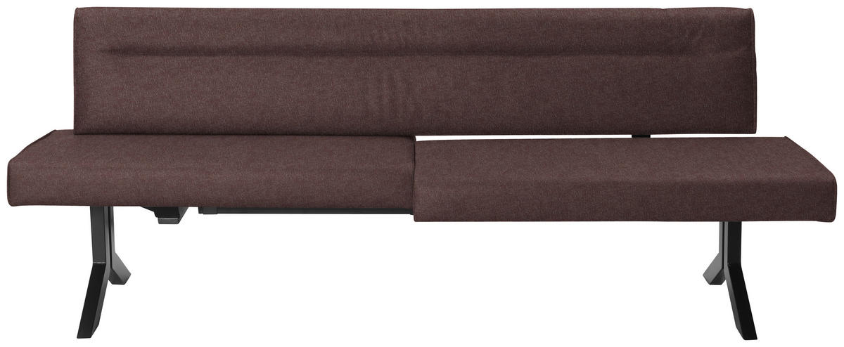 SITZBANK in Metall, Textil Dunkelbraun  - Dunkelbraun/Schwarz, Konventionell, Textil/Metall (220/87/70-86cm) - Moderano