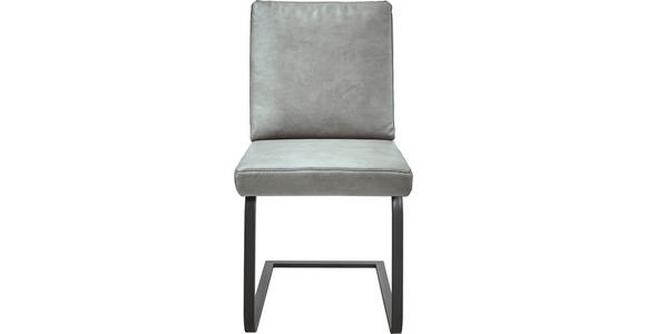 SCHWINGSTUHL in Stahl Mikrofaser - Hellgrau/Schwarz, Design, Textil/Metall (46/92/60cm) - Dieter Knoll