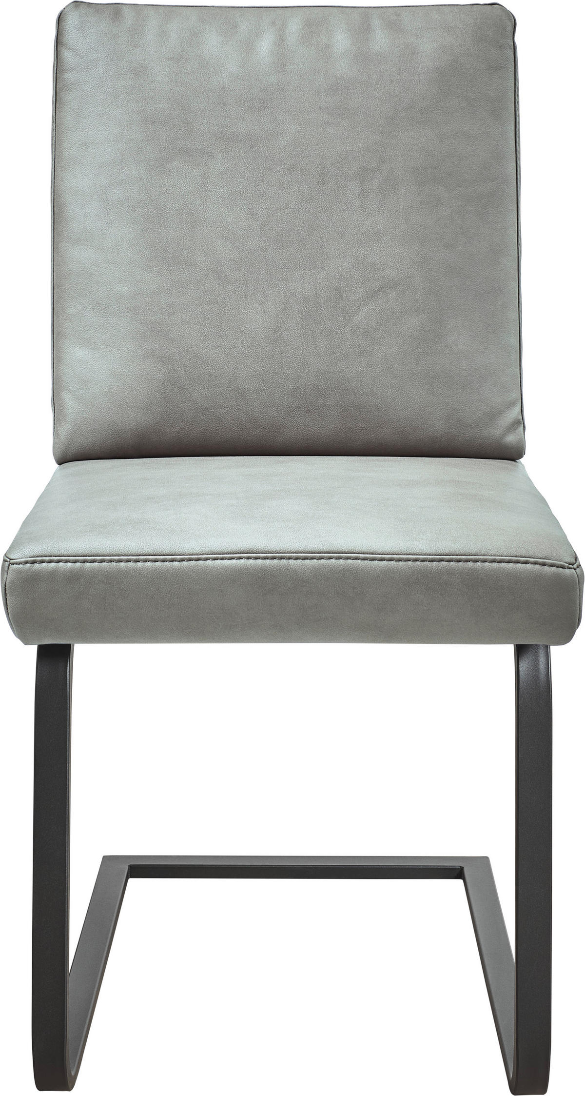 SCHWINGSTUHL  in Stahl Mikrofaser  - Hellgrau/Schwarz, Design, Textil/Metall (46/92/60cm) - Dieter Knoll