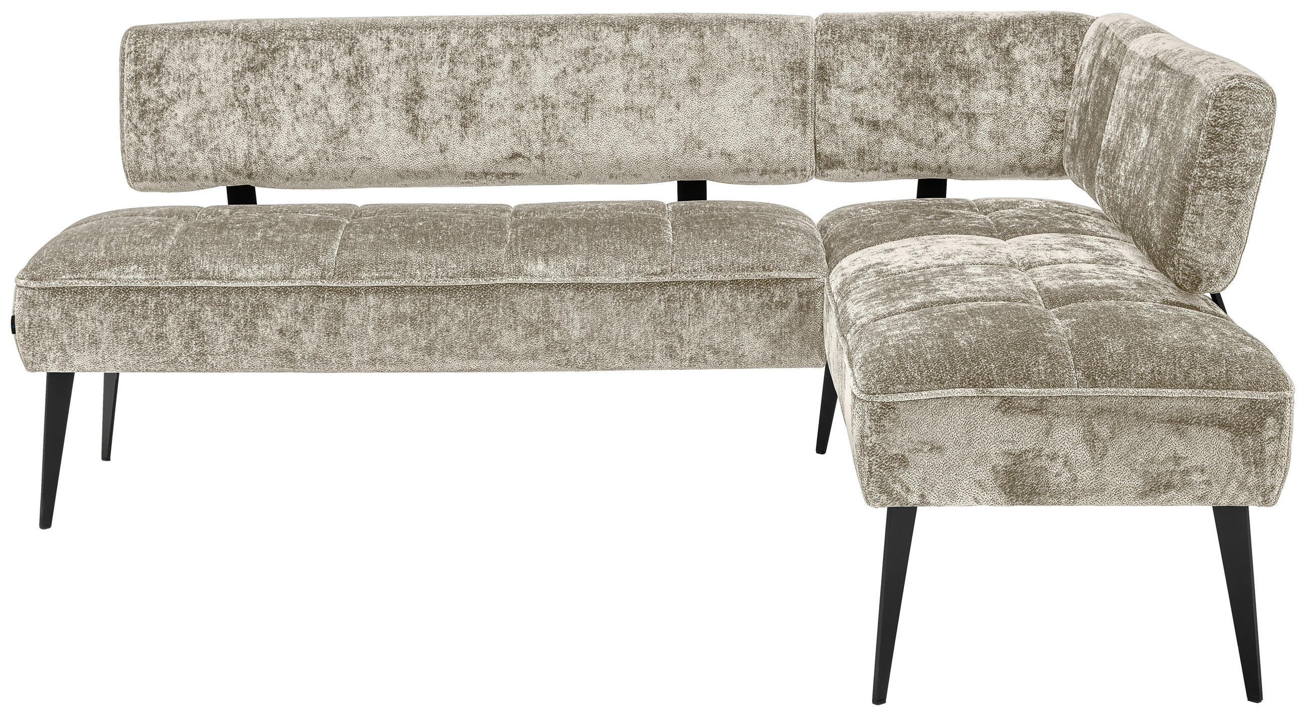 ECKBANK 212/162 cm Webstoff Taupe Metall - Taupe/Schwarz, MODERN, Textil/Metall (212/162cm) - Welnova