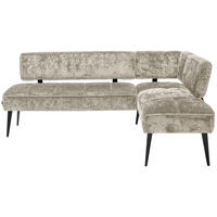 ECKBANK 212/162 cm Webstoff Taupe Metall   - Taupe/Schwarz, MODERN, Textil/Metall (212/162cm) - Welnova